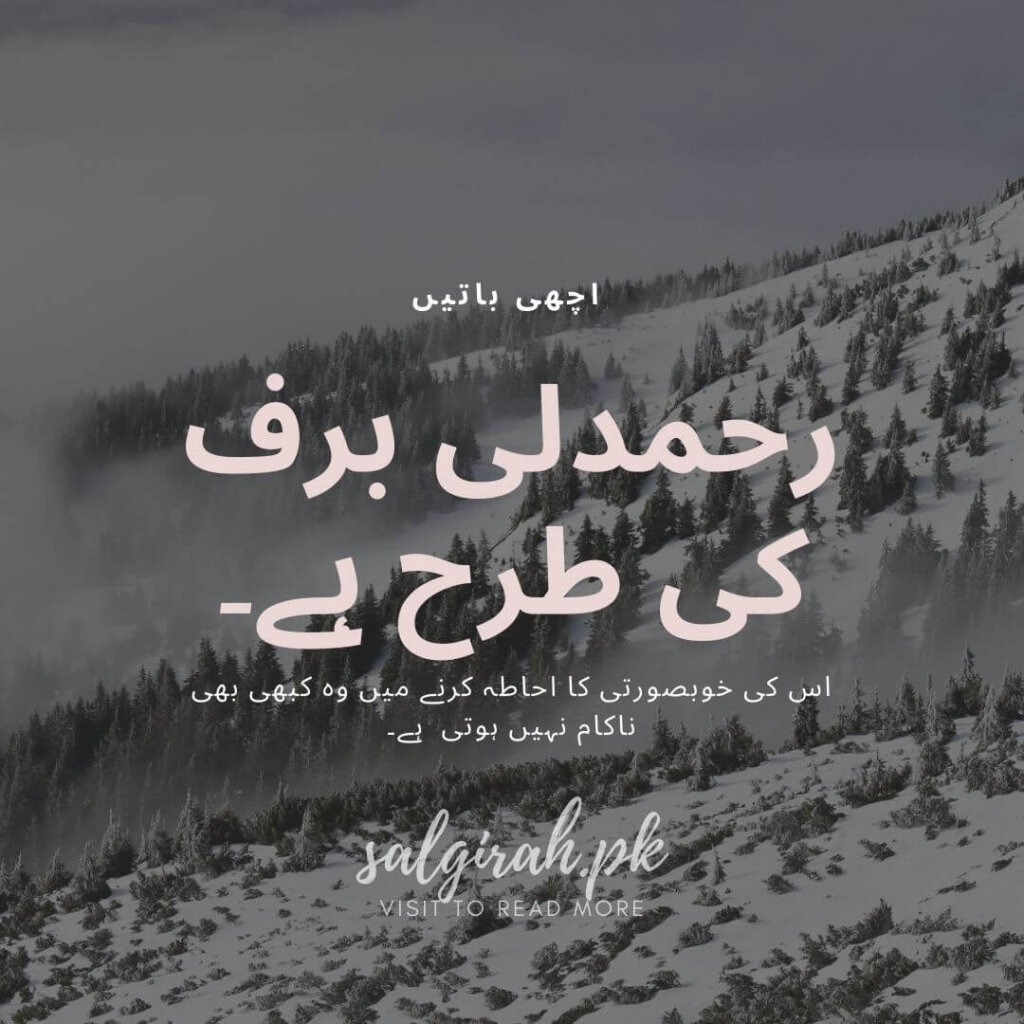 رحمدلی برف کی طرح ہے