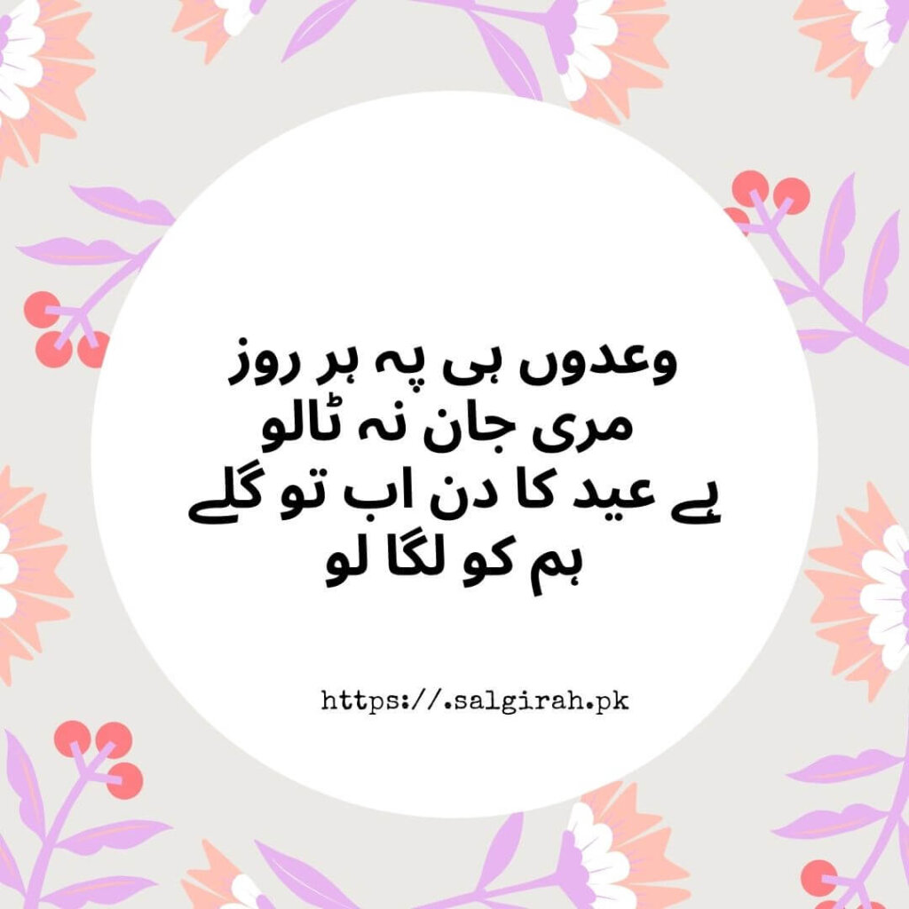 وعدوں ہی پہ ہر روز مری جان نہ ٹالو  ہے عید کا دن اب تو گلے ہم کو لگا لو